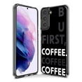 thumbnail image 3 of MUNDAZE Samsung Galaxy Note 10 Shockproof Clear Hybrid Protective Phone Case Black Clear Funny Text Quote But First Coffee Cover, 3 of 5