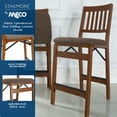 thumbnail image 2 of MECO Stakmore Fabric Upholstered Seat Folding Counter Stools, Espresso (2 Pack), 2 of 10