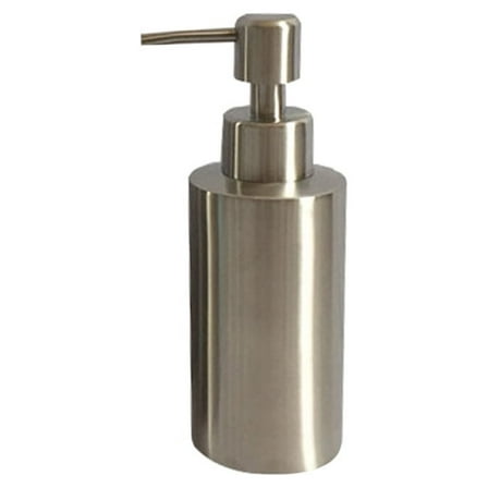 IDEANATEGRATE 1Pcs 304 Stainless Steel Silver Cylindrical Soap Dispenser for Kitchen and Bathroom 250ML