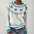 thumbnail image 2 of Bibifish Womens Sweaters Long Sleeve Crewneck Retro Fair Isle Sweaters Loose Fit Trendy Soft Knitted Pullover Tops For Ladies, 2 of 4