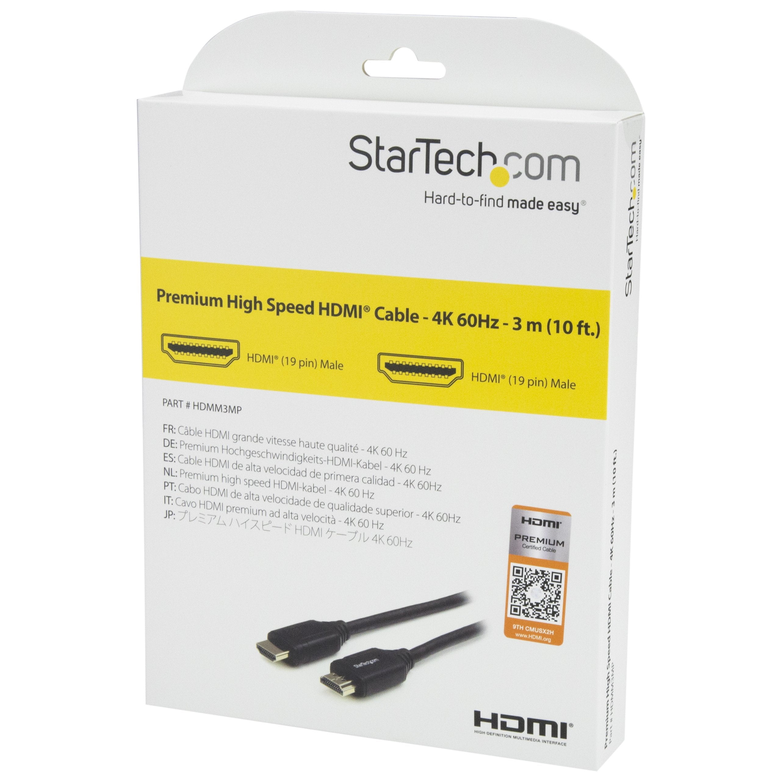 StarTech 3m (10ft) Premium High Speed HDMI Cable with Ethernet - 4K 60Hz