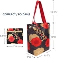 thumbnail image 2 of Wrapables Carryall Shopping Travel Tote Bag with Durable Ripstop Polyester - Foldable, Waterproof, and OEKO-TEX Certified, Small, Midnight Floral, 2 of 10