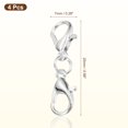 thumbnail image 2 of Bracelet Extender, 4Pcs - Double Lobster Claw Clasps Necklace Extenders, Connector Extension Clasp and Closure for DIY Making Jewelry Chain (25mm/0.98", Bright Silver), 2 of 6