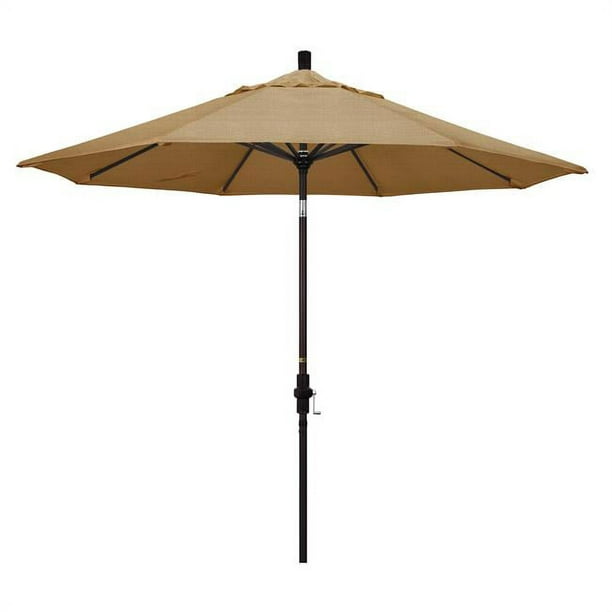 California Umbrella GSCU908117-8318 9 Pi. Marché de l'Aluminium Parapluie Col Inclinable - Lin Bronze-Sunbrella-Sésame