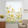 thumbnail image 3 of Yellow White Daisy Sheer Curtains 96 Inches Long, Farmhouse Garden Flowers Blossom Light Filering Curtains, Privacy Drapes Simi Floor to Veiling Curtain for Living Room Bedroom Large Window Treatment, 3 of 9