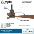 thumbnail image 3 of Minka-Aire Simple - 44" Ceiling Fan with 3 blades - Oil Rubbed Bronze w/ Extra Wall Control - F786-ORB-W, 3 of 3