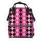 thumbnail image 1 of Easygdp pink and black argyle para Bolsa de Bebé de Gran Capacidad con Múltiples Bolsillos, Bolsa de Pañales para Padres, Bolsa de Viaje Organizada y Elegante, 1 of 6