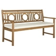 thumbnail image 2 of Safavieh Montclair Indoor/Outdoor Modern Acacia Bench with Cushion, 2 of 7