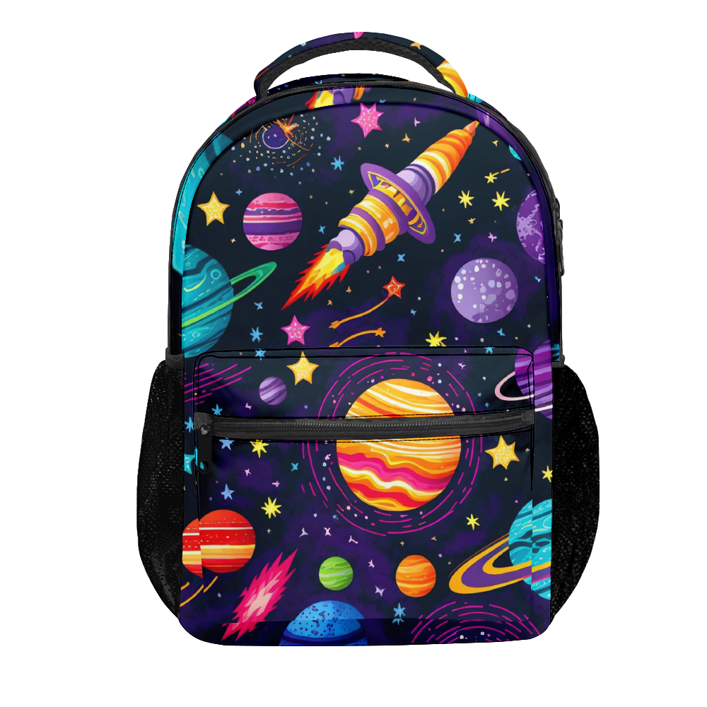 Space Schoolbag for Kids Astronauts School Book Bag Waterproof Cartoon ...