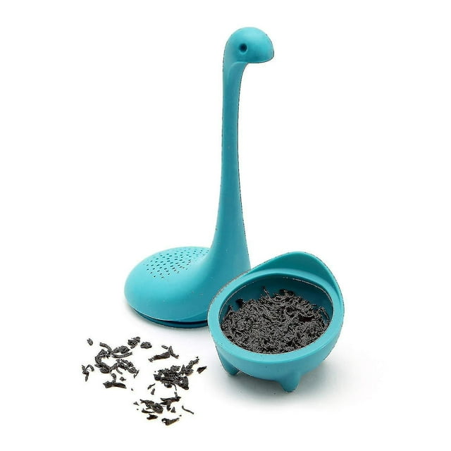 Infusor de té de hojas sueltas - Filtro de té de dinosaurio con cuchara de remojo - Mango largo