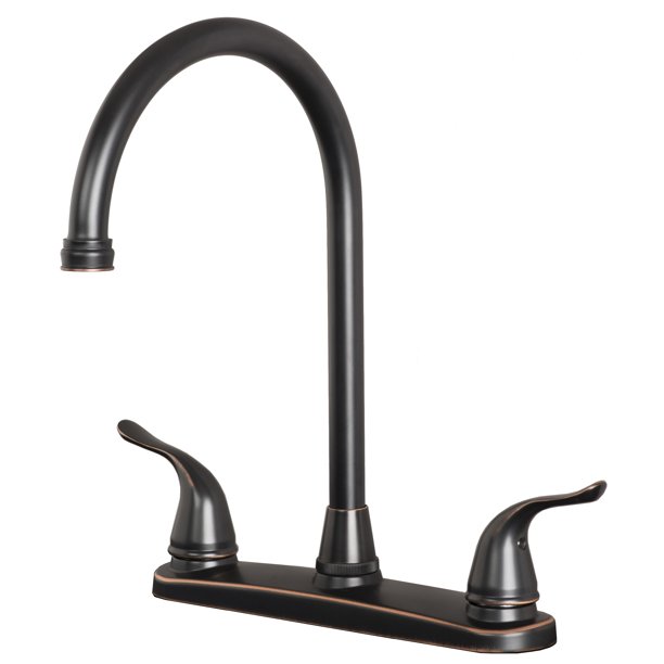 Builders Shoppe 1270TB Two Handle High Arc Kitchen Faucet for Three
