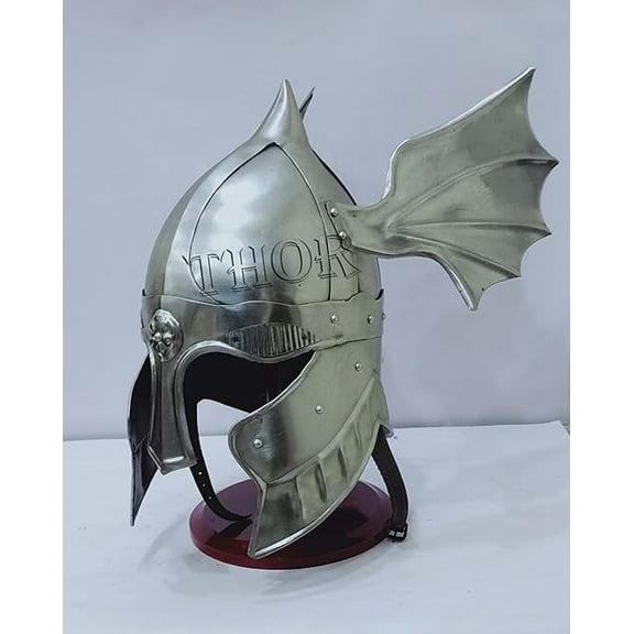 Medieval Viking Norman Helmet Replica Armor Warrior Helmet On Wooden Stand Rustic Vintage Home Decor Gifts