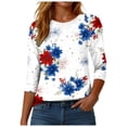 thumbnail image 4 of GEWSEY 250th Anniversary USA Shirt 250th America Shirt 3/4 Sleeve Womens Tops Patriotic Flag Eagle Print Tops 1776-2026 Tshirt Gifts (White, XL), 4 of 8