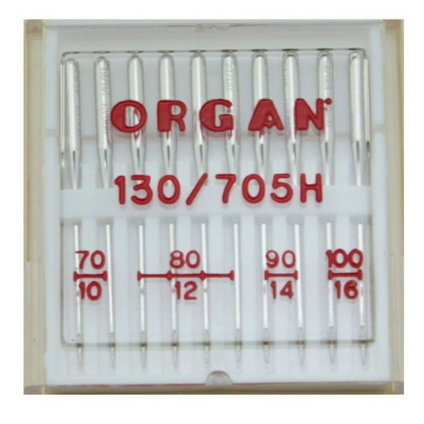 Pack of 10 Organ 130/705H 15X1 Universal Home Sewing Machine Needles