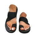 thumbnail image 3 of Slippers for Women,Beach Sandals Open Toe Flat Sole Casual Comfortable Women's Beach Sandals for Summer Wear,Womens Slippers,Black,8.5, 3 of 7
