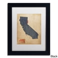 thumbnail image 2 of Trademark Fine Art "California Map Denim Jeans Style" Canvas Art by Michael Tompsett, White Matte, Wood Frame, 2 of 3