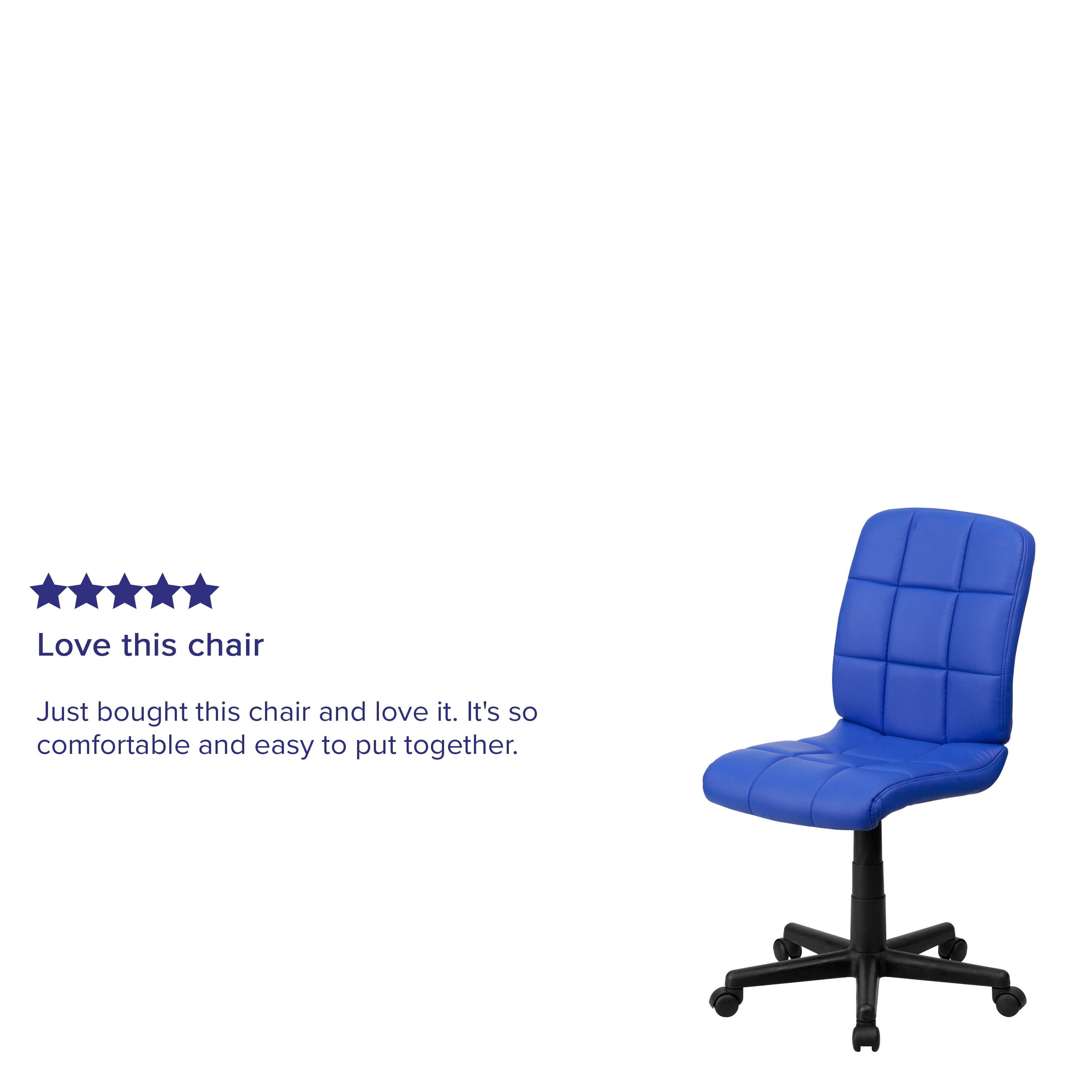 Flash Furniture Mid-Back Blue Quilted Vinyl Swivel Task Office Chair