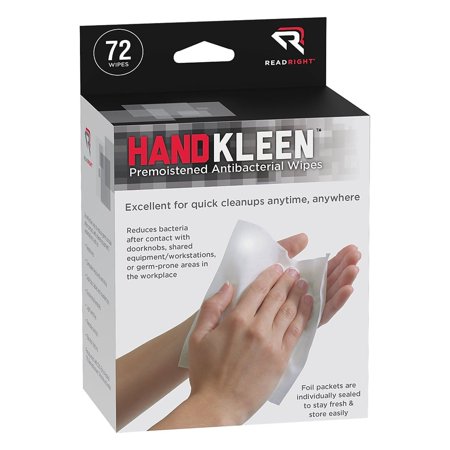 UPC: 0054915151128 | Read Right/Advantus HandKleen Premoistened Antibacterial Wipes  7 x 5  Foil Packet  72/Box