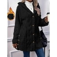 thumbnail image 4 of Womens Winter Fleece Hooded Jackets Graphic Fuzzy Warm Coat Cardigan Jacket Side Split Fall Outerwear Black XXL, 4 of 9