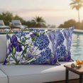 thumbnail image 3 of Lumbar Pillow Covers 20x12 Inch Set of 2, Spring Flowers Waterproof Outdoor Pillow Covers, Purple Hydrangea Orchid Floral Country Decorative Cushion Pillowcases for Couch, Sofa, Bed, Garden, Patio, 3 of 9