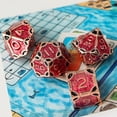 thumbnail image 4 of GFDYREE Steampunk Style Metal Dice Set 7 Die Polyhedral DND Dice Set D&D Dice for Dungeons and Dragons Role Playing Game and Math Teaching (Red Copper-Red Black), 4 of 7