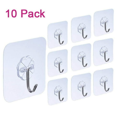 Magik 10-30PC Transparent Strong Adhesive Suction Cup Sucker Heavy Duty Wall Hooks Hanger Kitchen Bathroom (10 Pack)