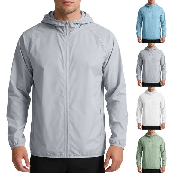 Tbopshirt Long Sleeve Shirts for Men Thin Breathable Summer Sun Protection Clothing Plus Size Ice Silk Outdoor Sports Windbreaker Jacket,M-4XL