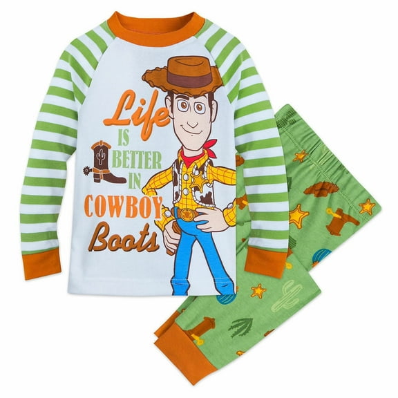 Disney Toy Story Woody Long Sleeve Cotton Tight Fit Pajama Set Boy Size 5