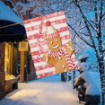 thumbnail image 4 of Let It Snow Snowflake Gingerbread Man Christmas House Flag Pink Striped Winter Farmhouse Outdoor Flags 28 x 40 Inch Double Sided Outside Yard Garden Decoration, 4 of 6