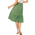 thumbnail image 4 of INSPIRE CHIC Women's Button Decor Casual High Waist Belted Ruffled Skirt, 4 of 7