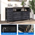 thumbnail image 5 of Uforic 9 Drawer Dresser TV Stand For with Charging Dock & Side Compartments for 50" TV Black, 5 of 6