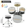 thumbnail image 4 of Danolapsi 3 Piece Kids Drum Set with Cymbal, 2 Drumsticks, Pedal, 2 Tom,Beginner Junior Drum Kit with Throne Stool, Musical Instruments for Boys and Girls, 4 of 8