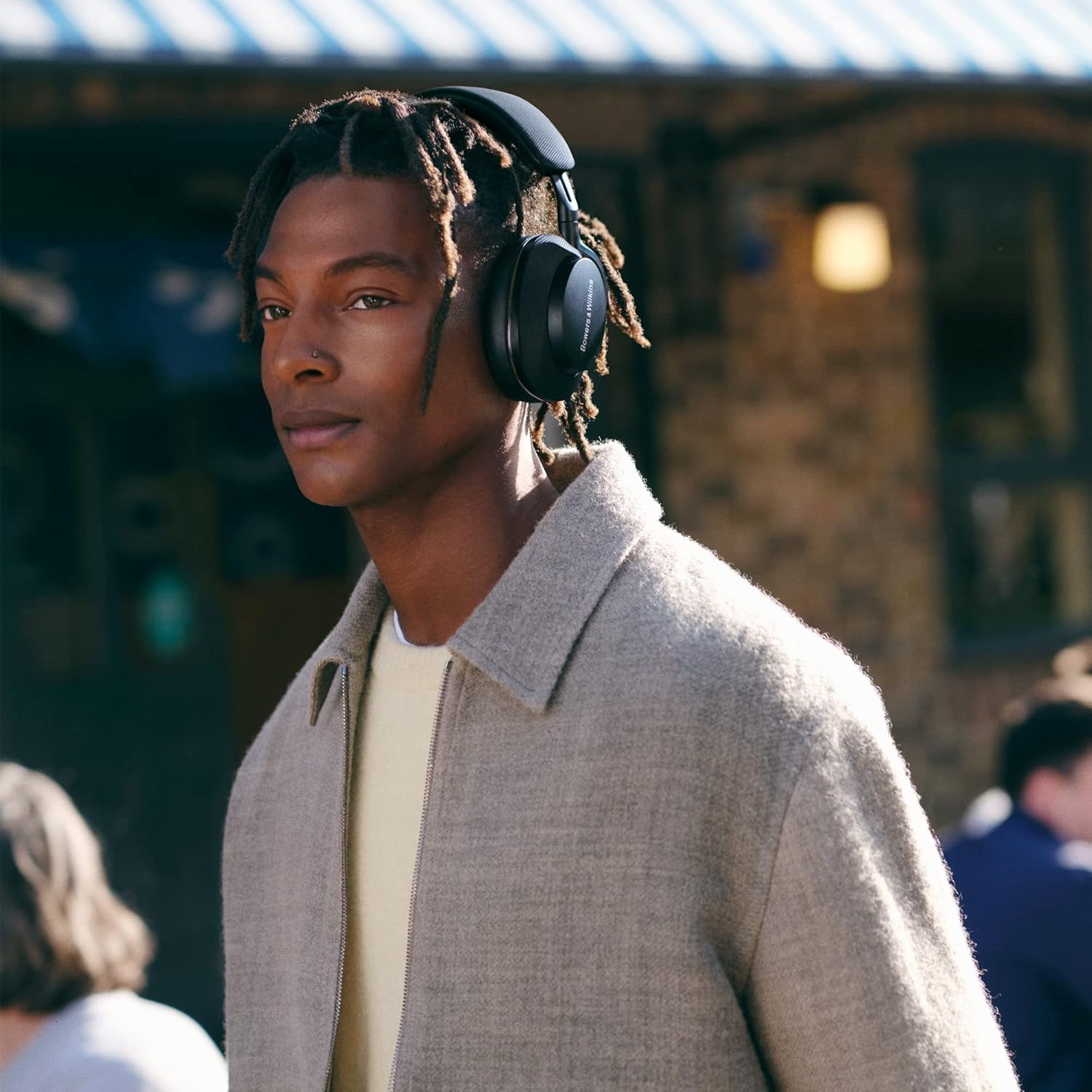 Restored Bowers & Wilkins Px7 S2 Over-Ear Headphones - Advanced Noise Cancellation, Technical Fabrics, 15-Min Quick Charging, Black (Refurbished)
