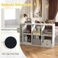thumbnail image 3 of Furnibear 6 Cube Bookshelf with Back Guardrail for Living Room Bedroom White, 41" x 13" x 27.5" - Open Storage Display Rack for Home Office, 3 of 11