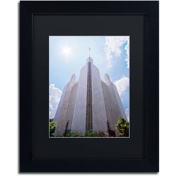 Trademark Fine Art "LDS Temple Under the Sun" Canvas Art by Gregory O'Hanlon, Black Matte, Black Frame