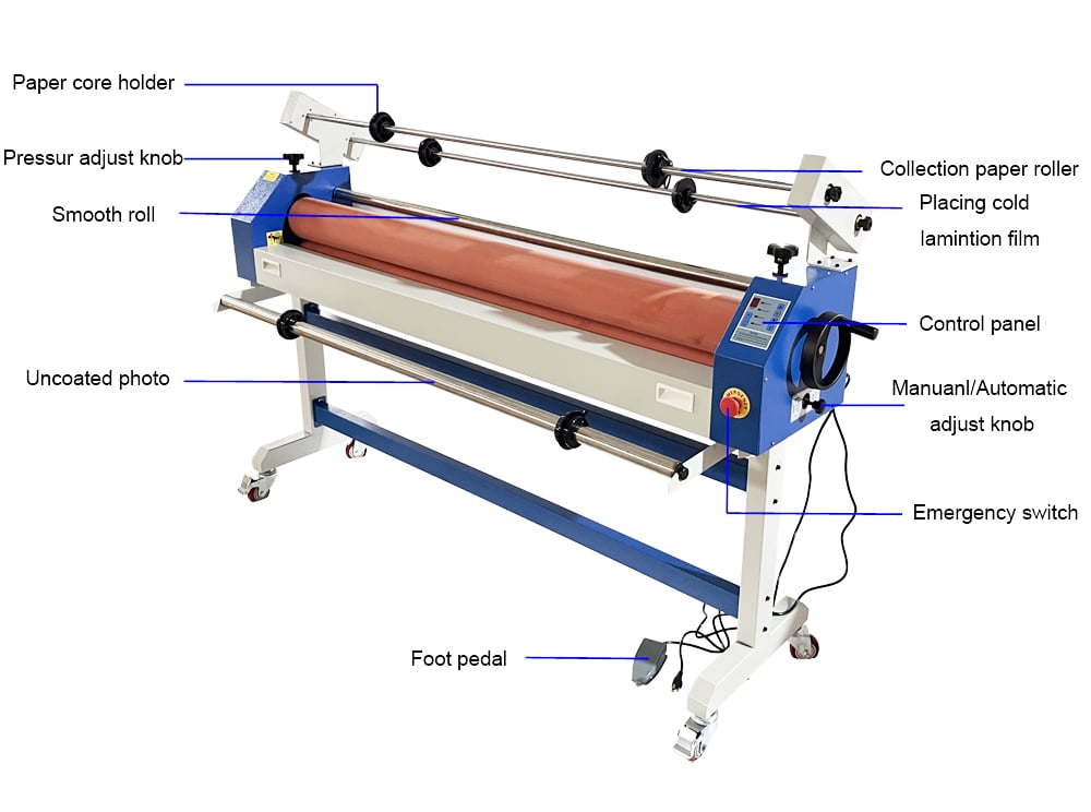 63" Electric Manual Semi-Auto Cold Laminator Auto Back Paper Peel Ad Photo Laminating Machine