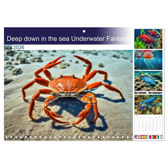 Deep down in the sea Underwater Fantasy (Monthly Wall Calendar 2026 16.5 x 23.4 (open)), CALVENDO 14 Month Calendar