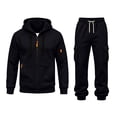 thumbnail image 3 of MXALUOB Men's Tracksuits Cargo Jogger Set Full Zip Hoodie & Elastic Waist Pants 2 Piece Outfits Casual Athletic Clothing for Hiking, 3 of 7