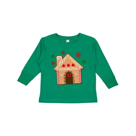 

Inktastic Gingerbread House Cookie with Snowflakes Boys or Girls Long Sleeve Toddler T-Shirt