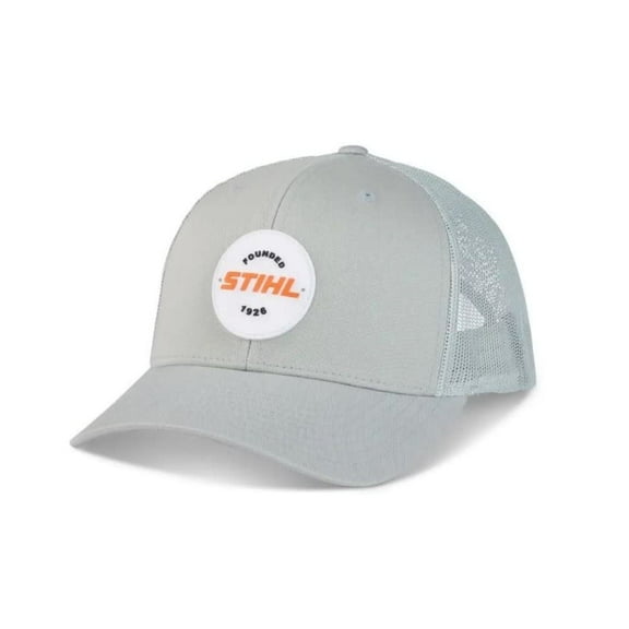 Stihl Richardson Trucker Hat With Light Gray Solid Cotton Twill Front And Polyester Mesh Back - Osfm