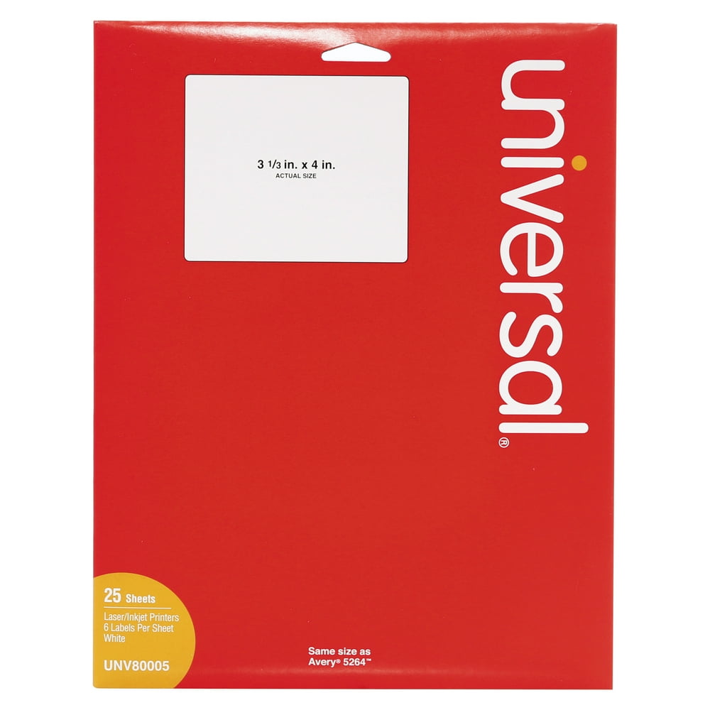 Universal Inkjet/Laser Printer Labels, 3 1/3 x 4, White, 150/Pack
