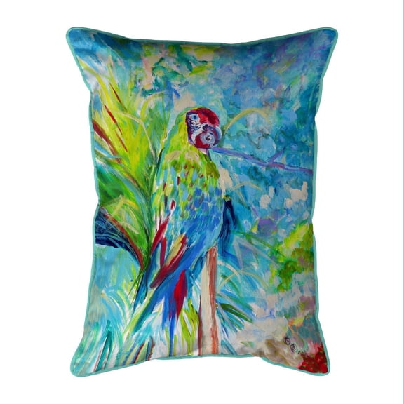 Betsy Drake HJ1153 16 x 20 in. Green Parrot II Indoor & Outdoor Pillow, Large