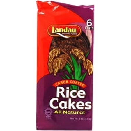 Landau Kosher All Natural Rice Cakes Carob Coated - 6 Cakes