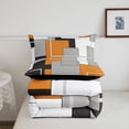 thumbnail image 5 of Homewish Orange Minimalist Block Full Size Comforter Sets,Aesthetic Geometric Bedding Comforter Set,Black Reversible,3-Piece,1 Comforter and 2 Pillowcases, 5 of 7