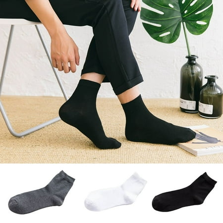 

SPRING PARK 1 Pair Men Casual Business Crew Dress Socks Cotton Middle Breathable Tube Crew Socks