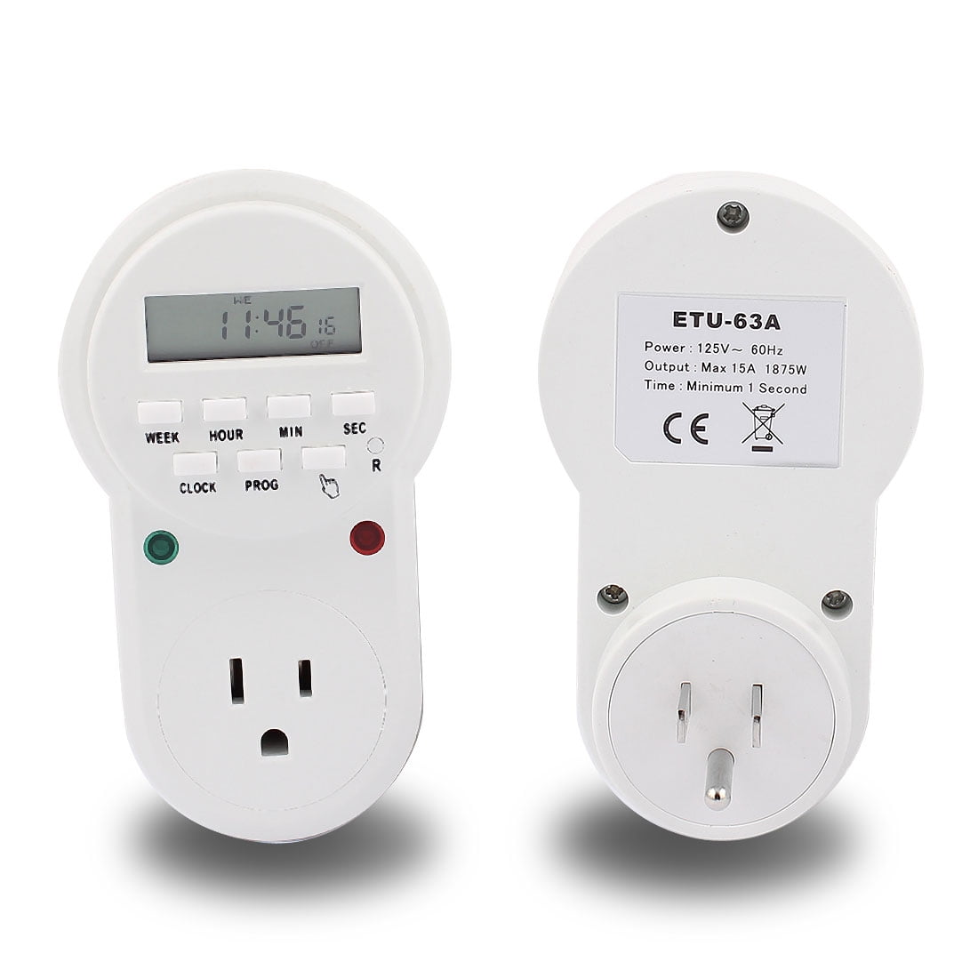 Electronic Digital Timer Outlet 7 Day Programmable Timing Switch US EU UK Plug