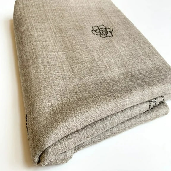 Mirayan India Pashmina Beige Scarf, Floral Crystals Artwork, 1 Count