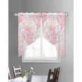 thumbnail image 3 of Pink Grey Coral Coastal Swag Valances for Windows, Summer Beach Seaside Nautical Rod Pocket Sheer Valances for Large Windows, Swag Toppers Light Filtering for Kitchen Living Room 2 Panels 36''x45'', 3 of 6