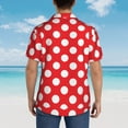 thumbnail image 6 of Red And White Polka Dot Hawaiian Shirts For Men, Summer Short-Sleeve Relaxed-Fit Button-Down Shirts Small, 6 of 9