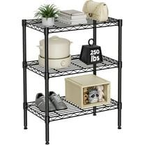 3-Tier Storage Shelving Unit, Adjustable Metal Wire Racks Heavy Duty Standing Shelf Organizer for Kitchen, Closet, Pantry, Garage, Bathroom, Laundry (13.8" D x 23.6" W x 30" H)